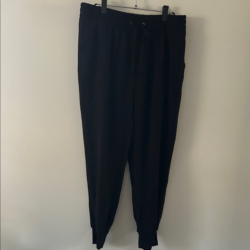 Gibson Look Black Drawstring Jogger Pants, Size Large